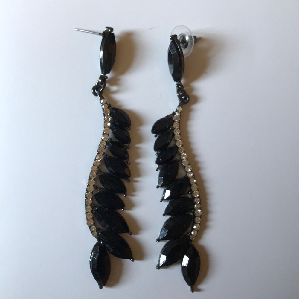 Black jeweled earrings